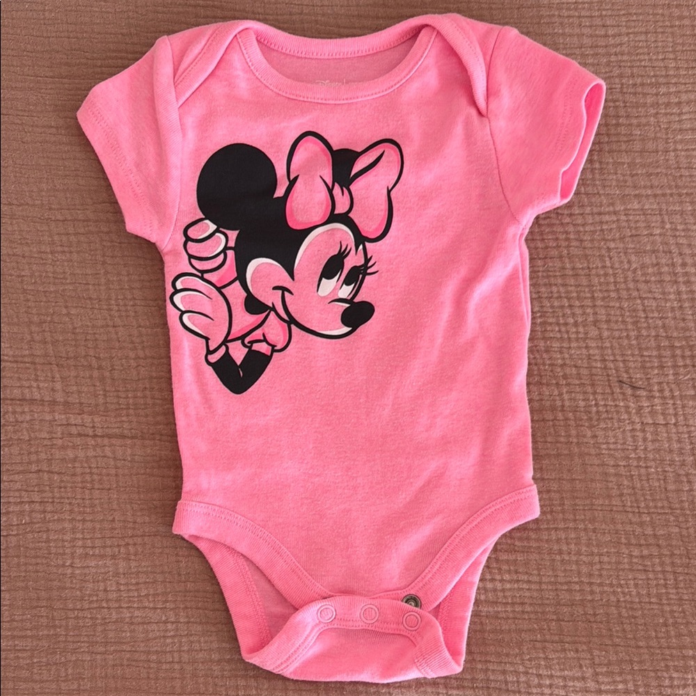 Disney Minnie Mouse Pink Baby Onesie